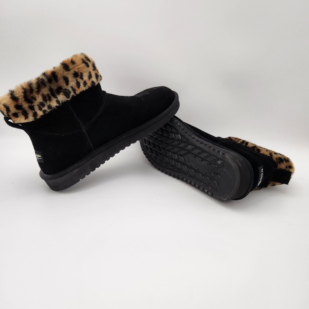 Koolaburra by UGG Boots Womens 11 Black Leopard Faux Fur Suede 1124411